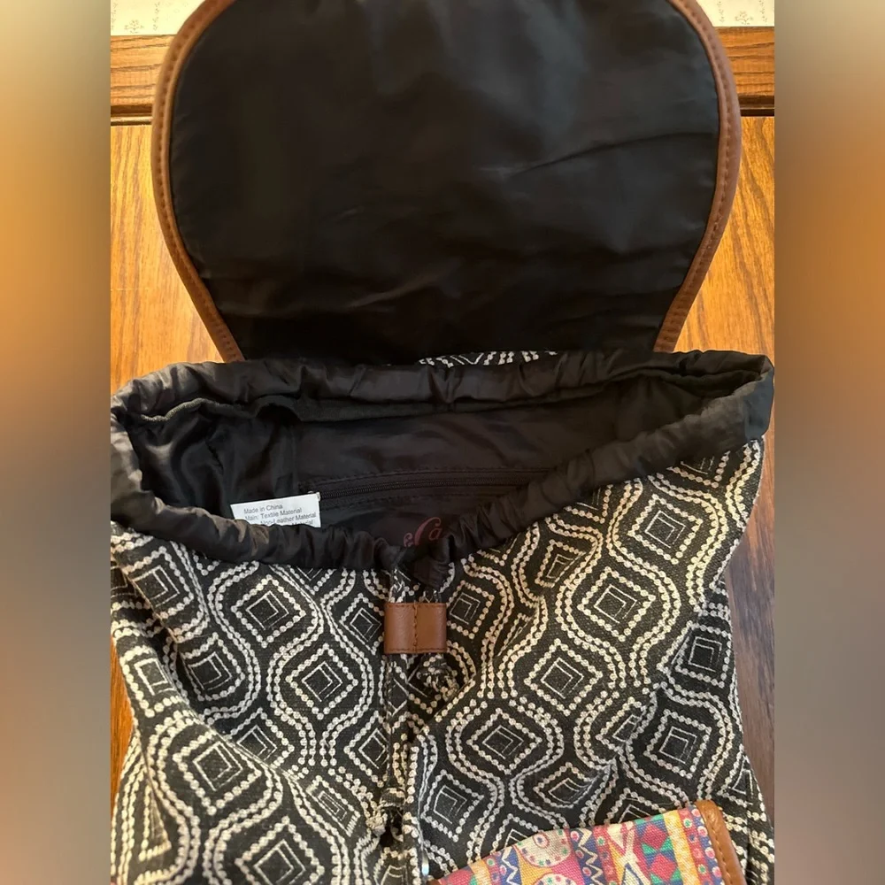 Colorful Patterned Drawstring Backpack
